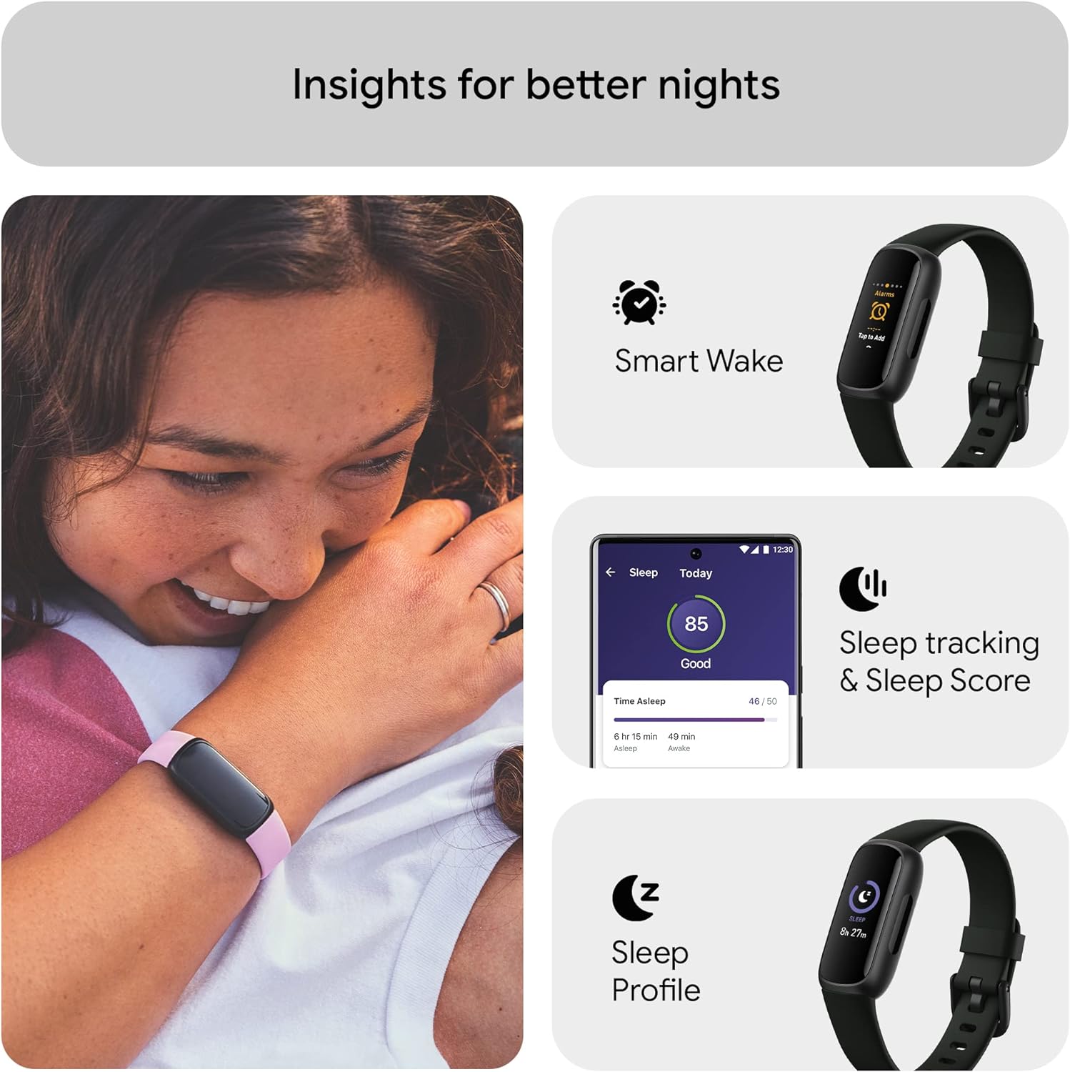 Perfect gift – 5 reasons to Buy-Fitbit Inspire 3 Health &-Fitness-Tracker with Stress Management, Workout Intensity, Sleep Tracking, 24/7 Heart Rate and more, Lilac Bliss/Black, One Size (S & L Bands Included)